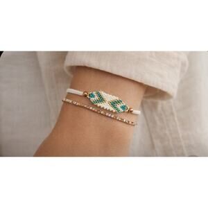 Pomina Boho Bracelet Set Rope & Rhinestone New